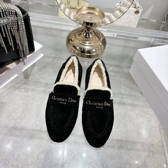 Christian Dior CD Suede Loafers with Metal Logo Leather Sole