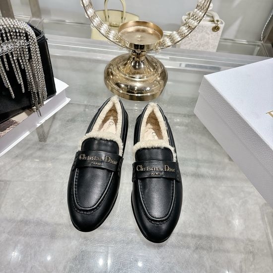 Christian Dior CD Suede Loafers with Metal Logo Leather Sole