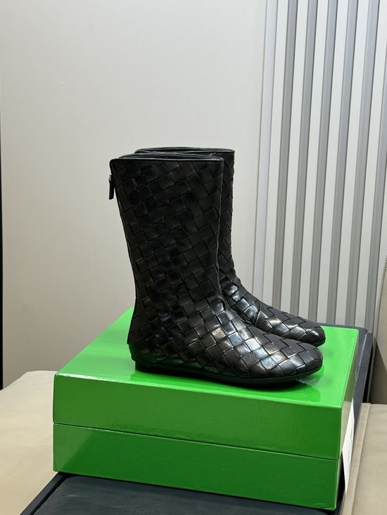 Bottega Veneta Woven Upper Ankle Boots Supportive Cushioned Non-slip Stable Wear