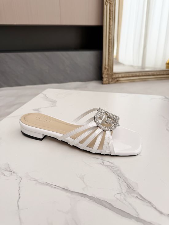 Gucci Rhinestone Decorated Dress Shoes Elegant Shiny Formal Footwear