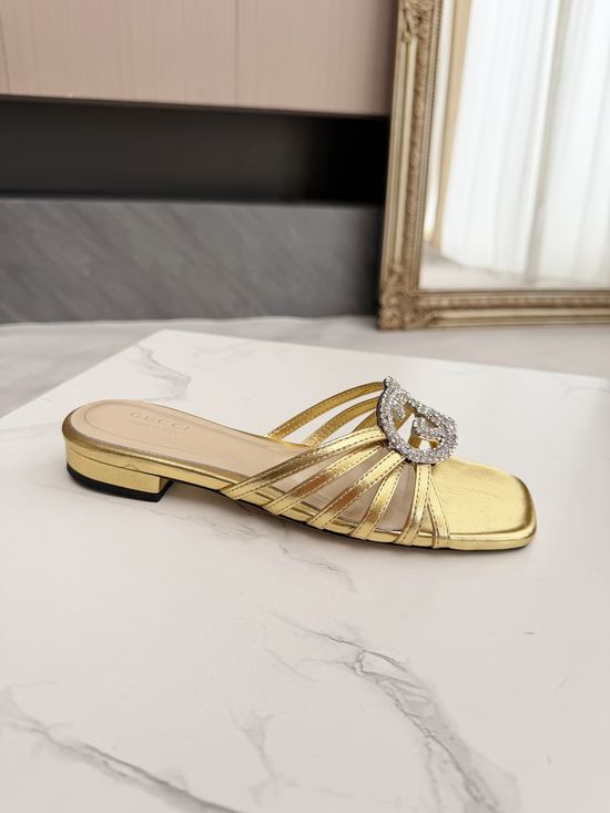 Gucci Rhinestone Decorated Dress Shoes Elegant Shiny Formal Footwear