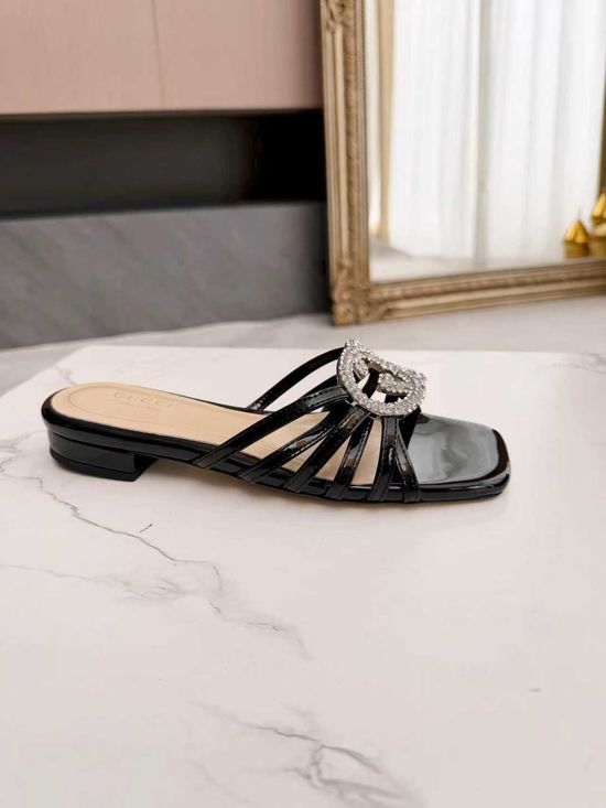 Gucci Rhinestone Decorated Dress Shoes Elegant Shiny Formal Footwear