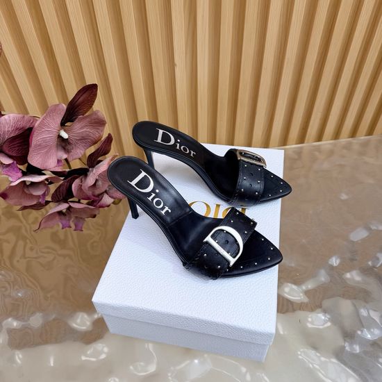 Christian Dior Elegant High-Heeled Mules with Classic Appeal