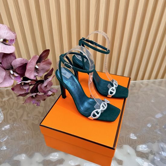 Hermes Sophisticated High-Heeled Sandals with Pig Nose Strap