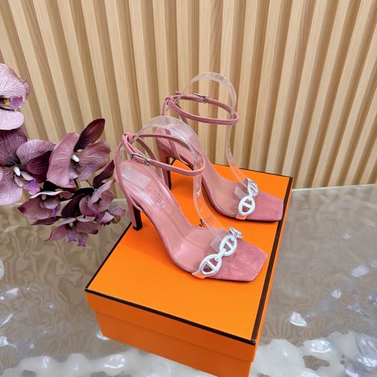Hermes Sophisticated High-Heeled Sandals with Pig Nose Strap