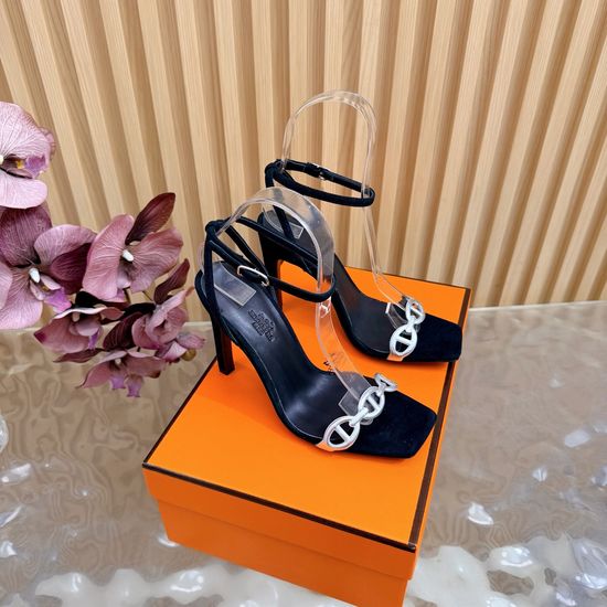 Hermes Sophisticated High-Heeled Sandals with Pig Nose Strap