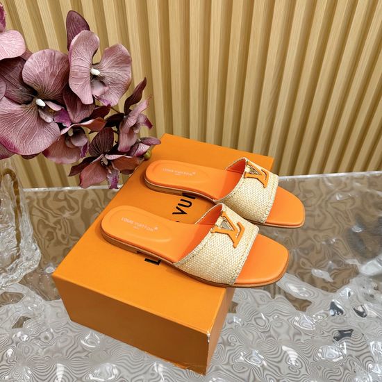 Louis Vuitton Woven Upper Flat Slide Sandals