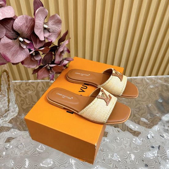 Louis Vuitton Woven Upper Flat Slide Sandals