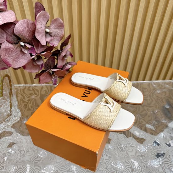 Louis Vuitton Woven Upper Flat Slide Sandals
