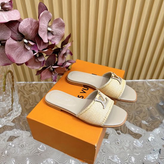 Louis Vuitton Woven Upper Flat Slide Sandals