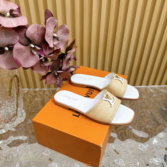 Louis Vuitton Woven Upper Flat Slide Sandals