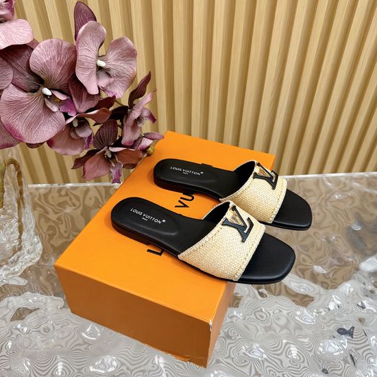 Louis Vuitton Woven Upper Flat Slide Sandals