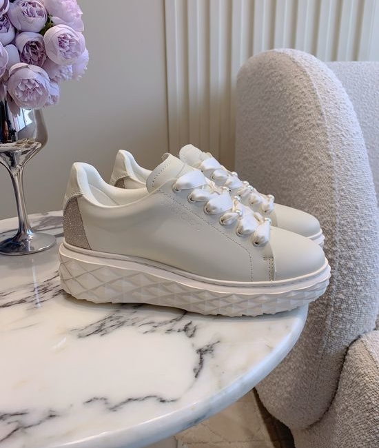 Jimmy Choo Thick Sole Casual Sneakers with Diamond Pattern Outsole
