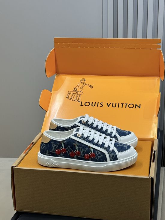 Louis Vuitton Monogram Denim Vintage Style Casual Sneakers