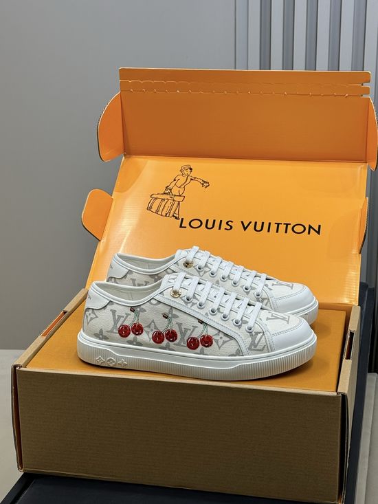 Louis Vuitton Monogram Denim Vintage Style Casual Sneakers