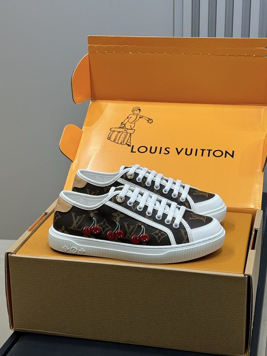 Louis Vuitton Monogram Denim Vintage Style Casual Sneakers