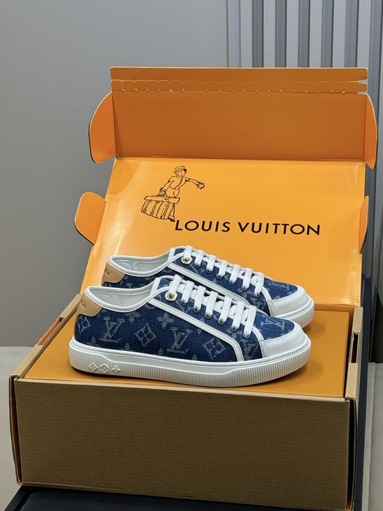 Louis Vuitton Monogram Denim Vintage Style Casual Sneakers