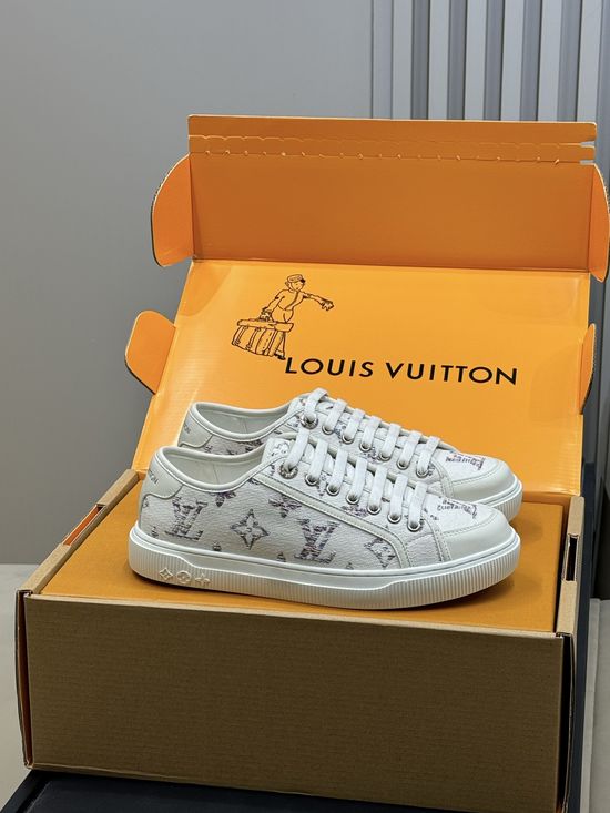 Louis Vuitton Monogram Denim Vintage Style Casual Sneakers