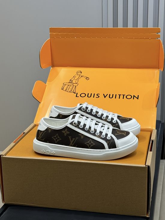 Louis Vuitton Monogram Denim Vintage Style Casual Sneakers