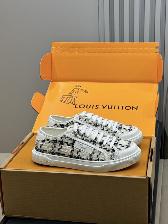 Louis Vuitton Monogram Denim Vintage Style Casual Sneakers