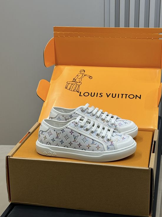 Louis Vuitton Monogram Denim Vintage Style Casual Sneakers