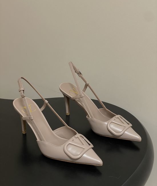Valentino Elegant V-Logo High Heels with Platinum Accents