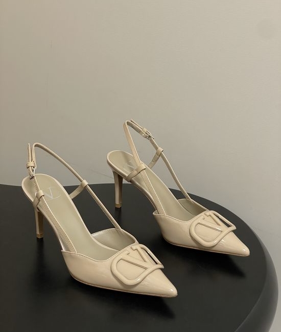 Valentino Elegant V-Logo High Heels with Platinum Accents
