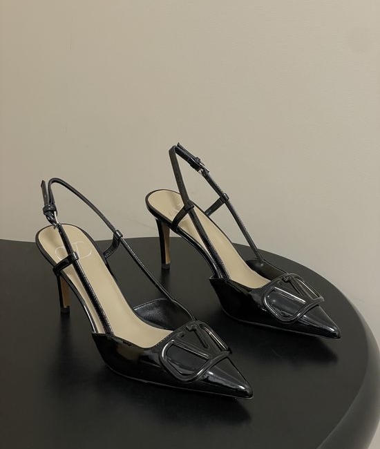 Valentino Elegant V-Logo High Heels with Platinum Accents