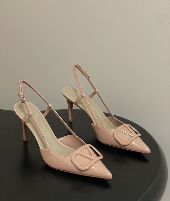 Valentino Elegant V-Logo High Heels with Platinum Accents