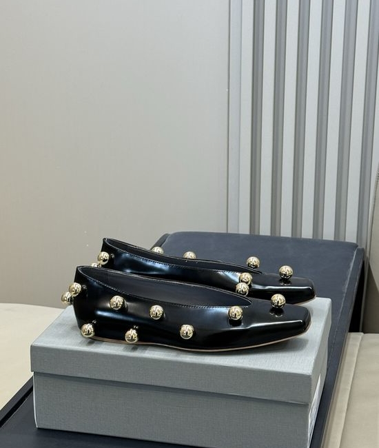 Balenciaga Shiny Patent Leather Square Toe Flat Dress Shoes