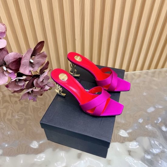 Yves Saint Laurent YSL Elegant Cross-Strap High Heels with Metal Accents