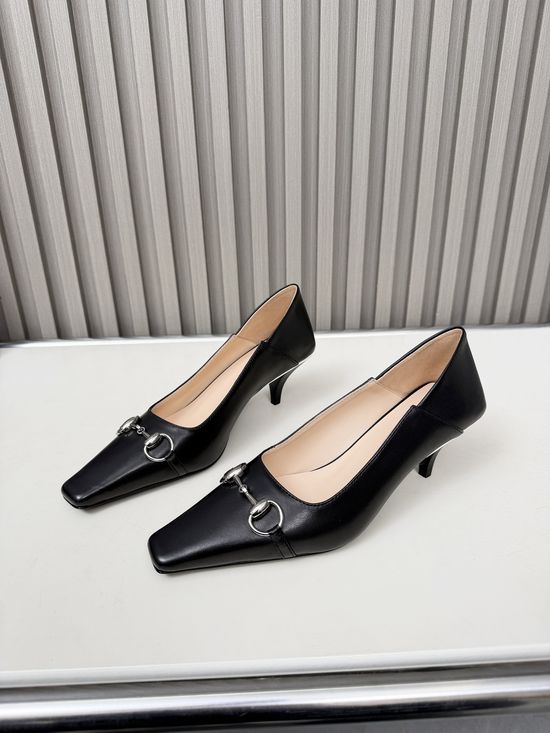 Gucci Versatile Sheepskin Kitten Heel Two-Way Dress Shoes