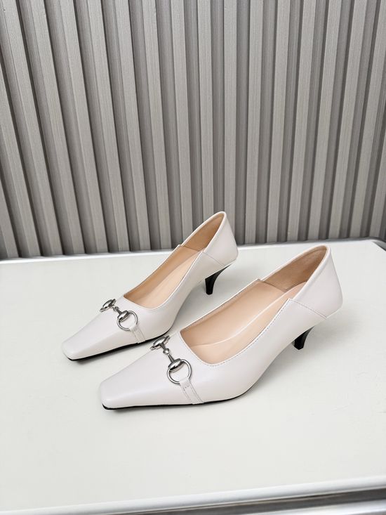 Gucci Versatile Sheepskin Kitten Heel Two-Way Dress Shoes
