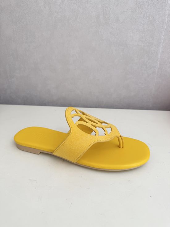 Hermes Genuine Leather Flip Flops Comfortable Casual Daily Slippers