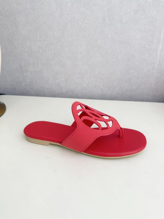 Hermes Genuine Leather Flip Flops Comfortable Casual Daily Slippers