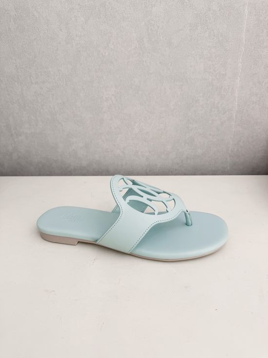 Hermes Genuine Leather Flip Flops Comfortable Casual Daily Slippers