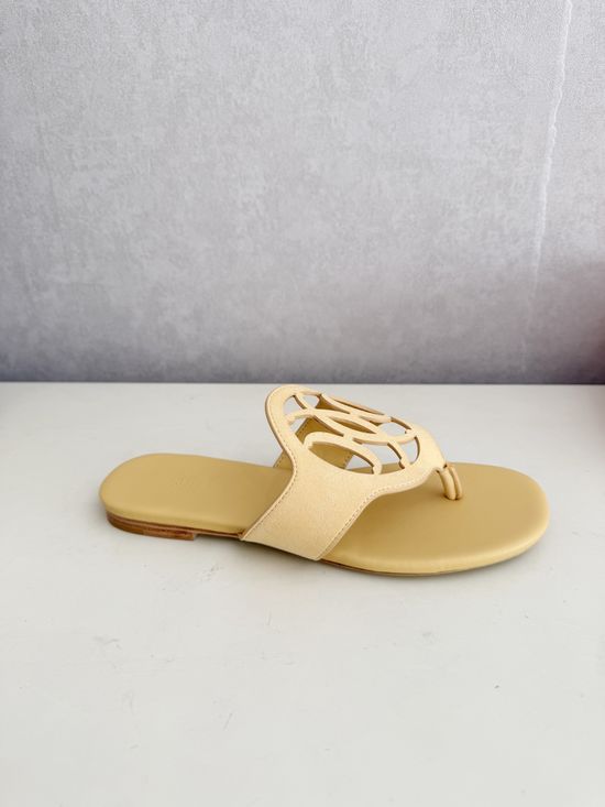 Hermes Genuine Leather Flip Flops Comfortable Casual Daily Slippers