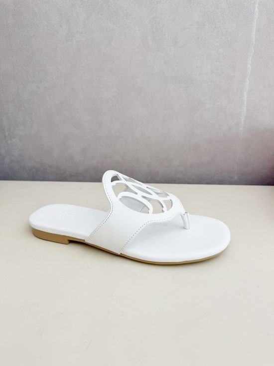 Hermes Genuine Leather Flip Flops Comfortable Casual Daily Slippers
