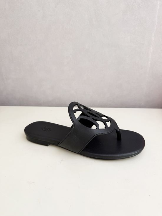 Hermes Genuine Leather Flip Flops Comfortable Casual Daily Slippers