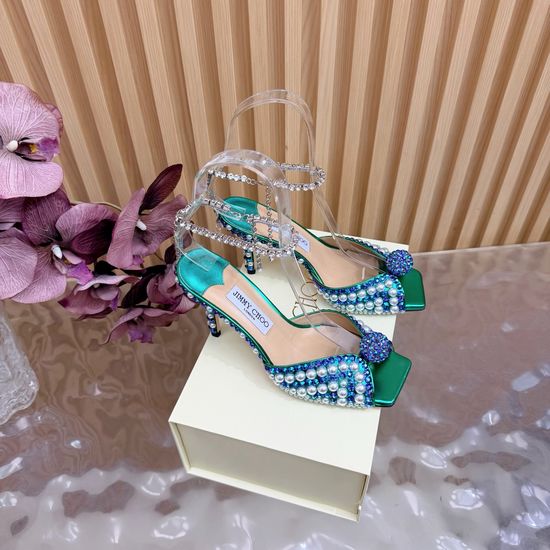 Jimmy Choo Pearl Rhinestone Pointed Toe Stiletto Evening Heels