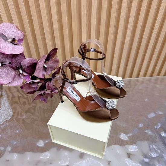 Jimmy Choo Silk Pointed Toe Stiletto Elegant Evening Heels