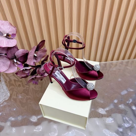 Jimmy Choo Silk Pointed Toe Stiletto Elegant Evening Heels