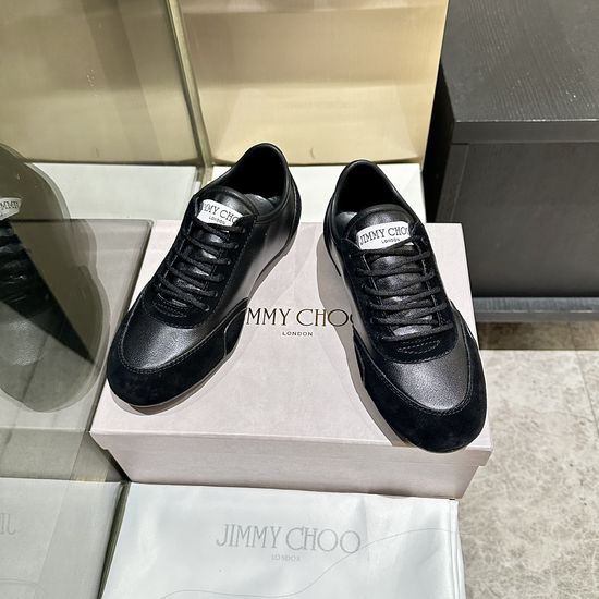 Jimmy Choo Lace Leather Casual White Sneakers Comfortable Fashion Footwear