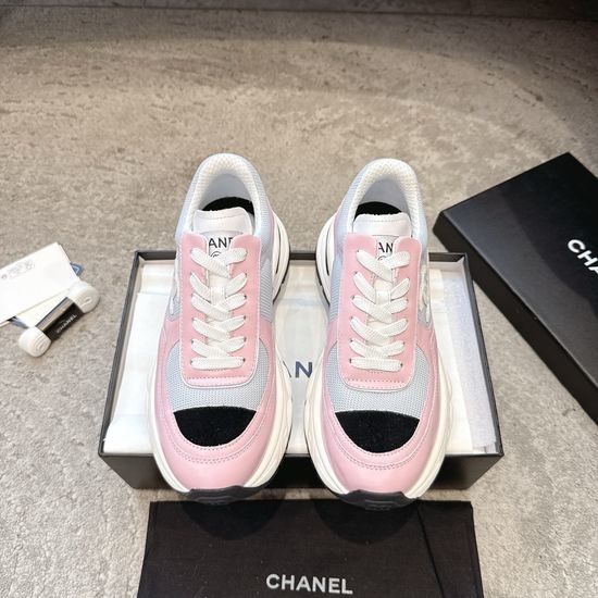 Chanel Embroidered Platform Casual Sneakers with Mixed Materials