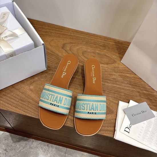 Christian Dior CD Embroidered Logo High-Heel Slip-On Toe Sandals