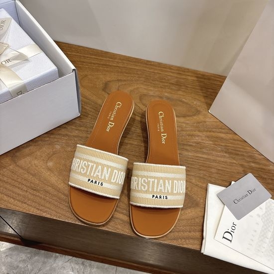 Christian Dior CD Embroidered Logo High-Heel Slip-On Toe Sandals