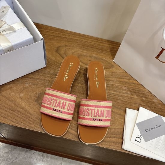 Christian Dior CD Embroidered Logo High-Heel Slip-On Toe Sandals