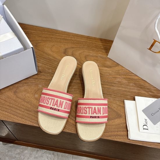 Christian Dior CD Embroidered Logo High-Heel Slip-On Toe Sandals