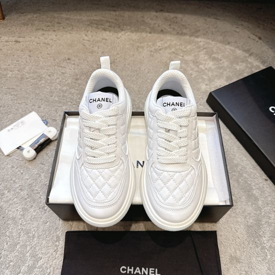 Chanel Embroidered Platform Casual Sneakers with Mixed Materials
