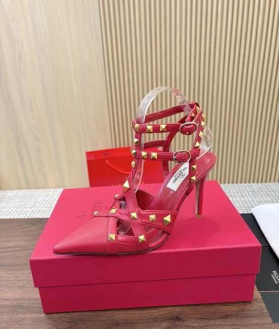 Valentino Pyramid Stud Slingback High Heel Sandals
